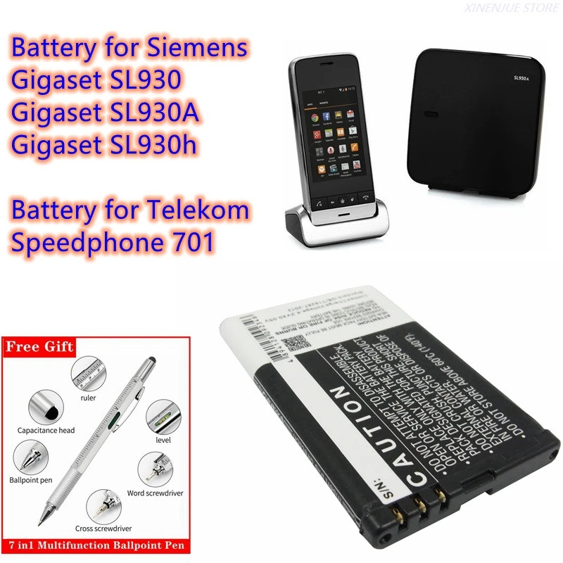 แบตเตอรี่โทรศัพท์ไร้สาย V30145-K1310-X456 สําหรับ Siemens Gigaset SL930, SL930A, SL930h, สําหรับ Tel