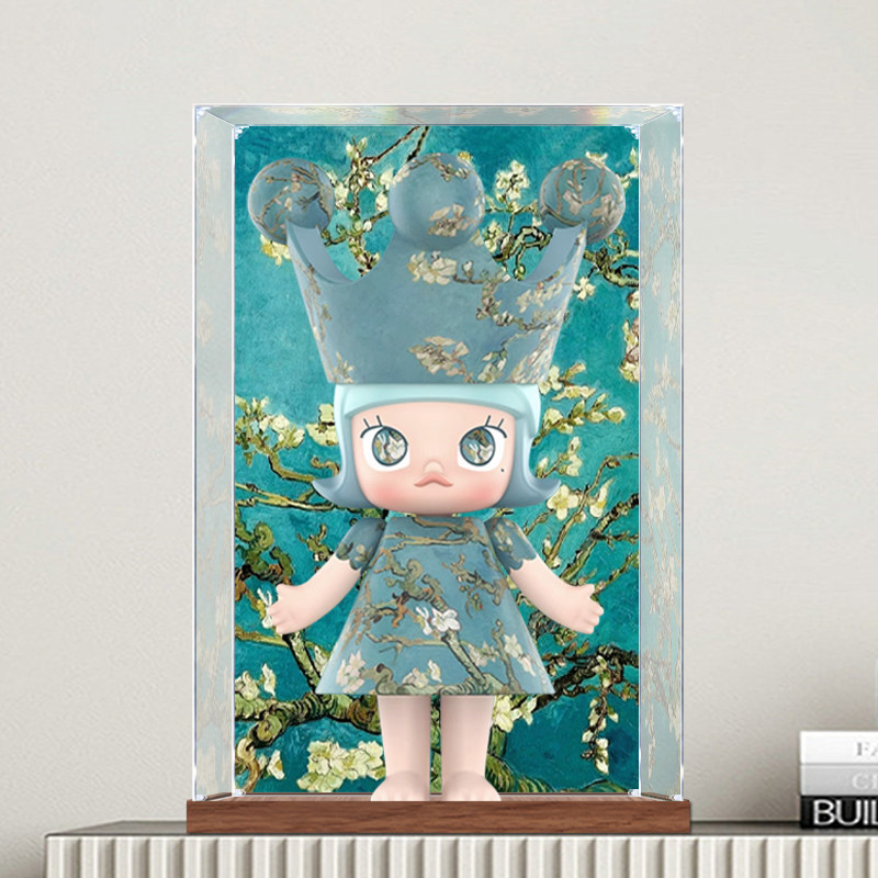 [กล่องแสดงโปร่งใส] กล่องแสดงอะคริลิคเหมาะสําหรับ Popmart 1,000% MOLLY Van Gogh Museum Apricot Flower