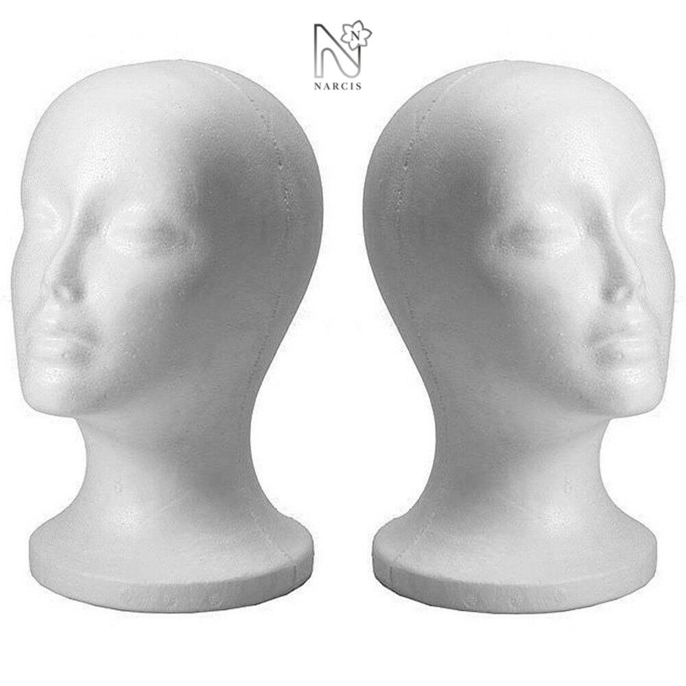 NARCIS Head Model Dummy Wig Rack Wide White Display Stand