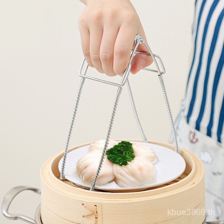 จานนําเข้าชามนึ่งครัวญี่ปุ่นเรือกลไฟคลิปสแตนเลสชามกันลื่นเครื่องมือป้องกันจานยกคว้าคลิปหนีบ 30DM