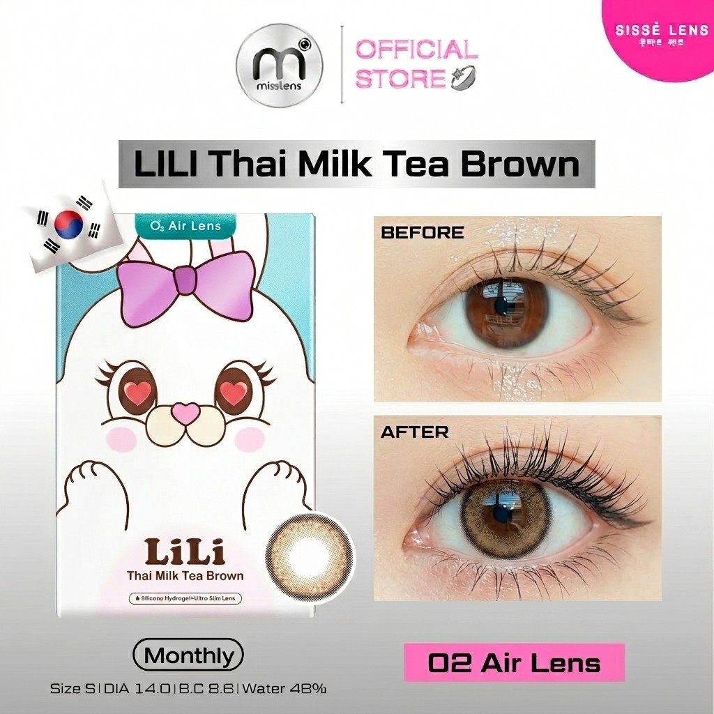 คอนแทคเลนส์รุ่น CS2004 สีน้ำเงิน แบบรายปี ขนาดใหญ่ 14.5 มม. สไตล์ยุโรปอ่อนหวาน รองรับสายตาสั้น ของแท
