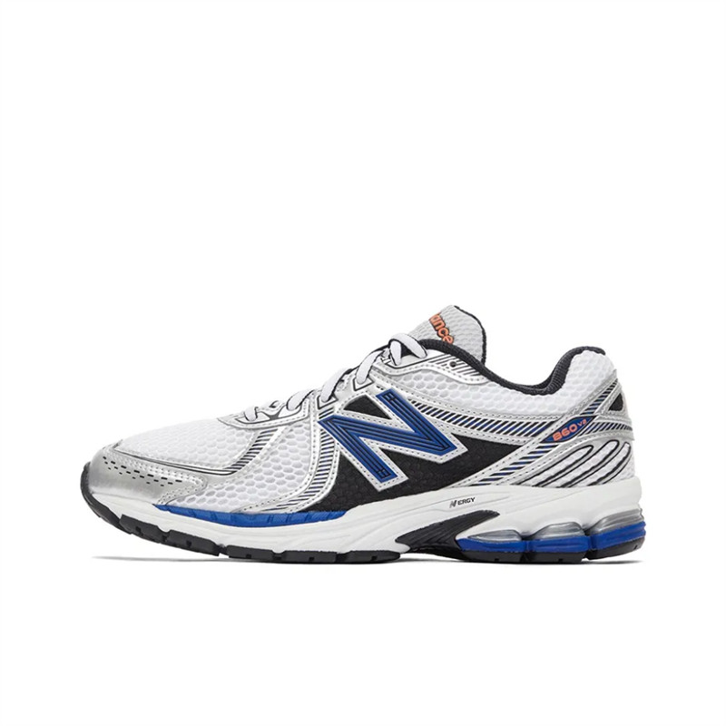 สินค้าแท้อย่างเป็นทางการ New Balance NB 860 V2 "สีขาวสีฟ้า "รองเท้ากีฬา ML860XB ขายร้อน AXWK