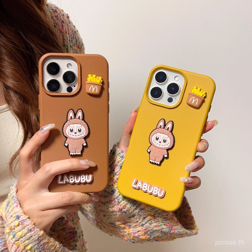 น่ารักการ์ตูนสามมิติ Labu ผ้าเหมาะสําหรับ ihone16promax/15pro เคสโทรศัพท์ 14 หนัง 13 สไตล์ใหม่ 14pro