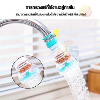 หัวต่อก๊อกน้ำ (มีหินกรองน้ำ) หัวต่อกันน้ำกระเด็น ก๊อกต่อหมุนได้ 360 องศา หัวกรองน้ำ ก๊อกกรองน้ำ