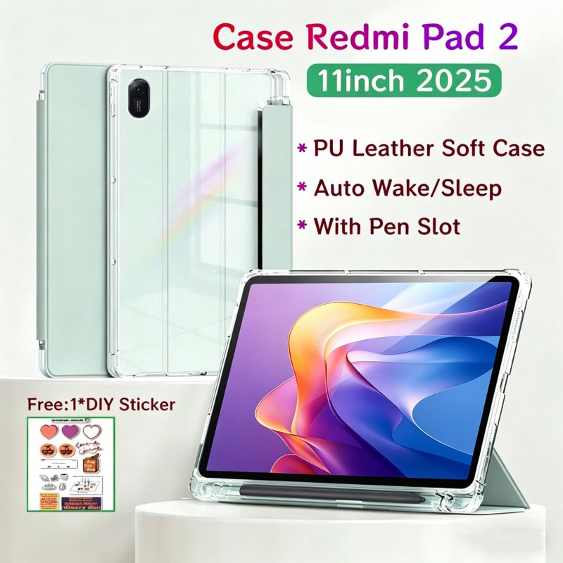 เคส Redmi Pad 2 11 นิ้ว 2025 พร้อมช่องเสียบปากกาเคสแม่เหล็กสําหรับ Xiaomi Redmi Pad 2 ฝาครอบด้านหลัง