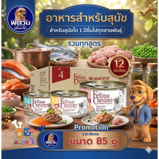 Felina Canino และ Single Protein อาหารกระป๋องสำหรับสุนัข 70-85 g (ยกลังx24) {อาหารเปียกสุนัข}