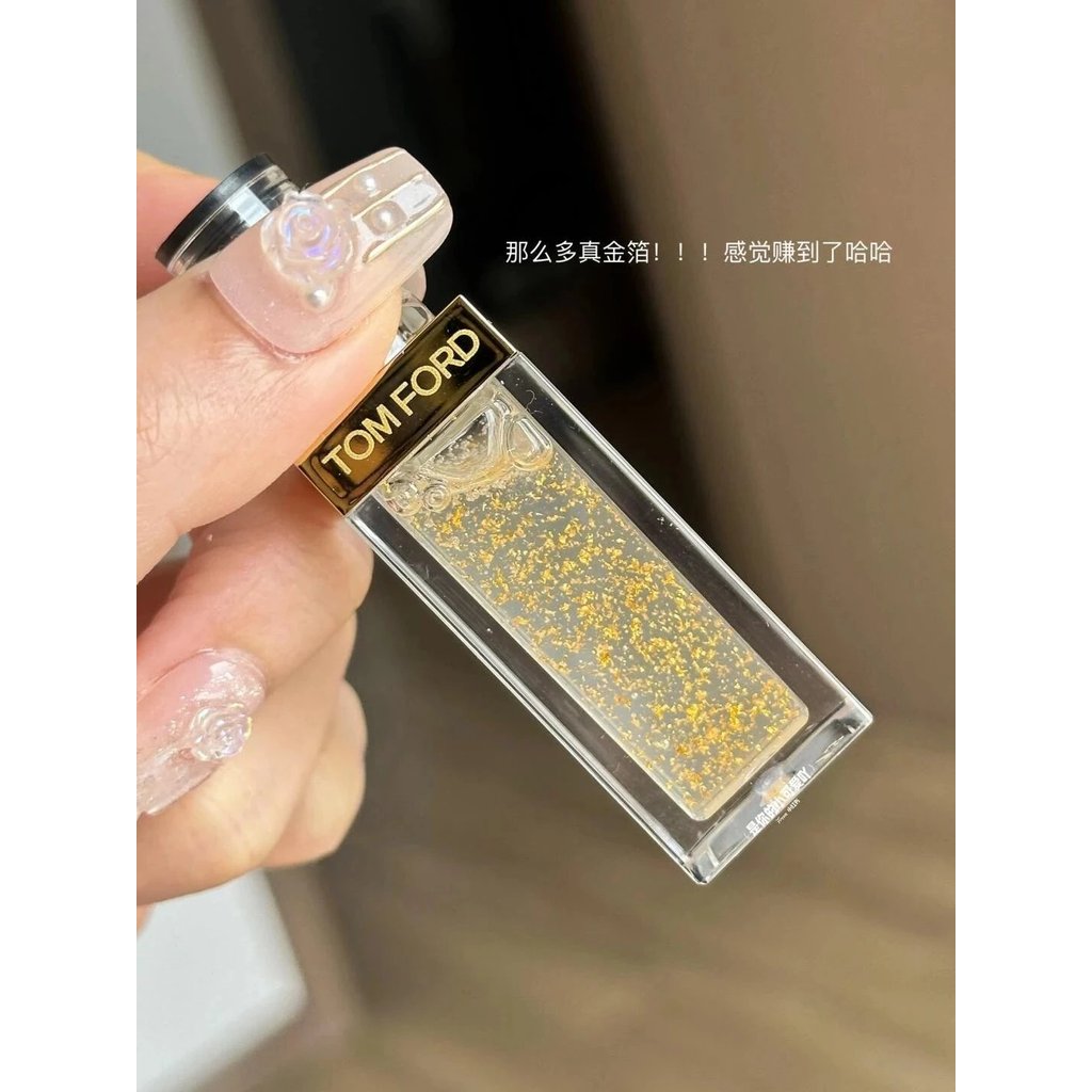 เรียลโกลด์ สุนทรียศาสตร์!!TomFord TomFord TF2024 Summer Limited White Tube Gold Foil Lip Oil Lip Gla