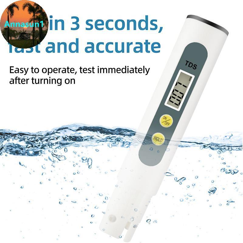 Annasun แบบพกพา TDS เครื่องทดสอบปากกา 0 9999 PPM ที่ถูกต้องดิจิตอลคุณภาพน้ํา Meter Monitor สําหรับน้