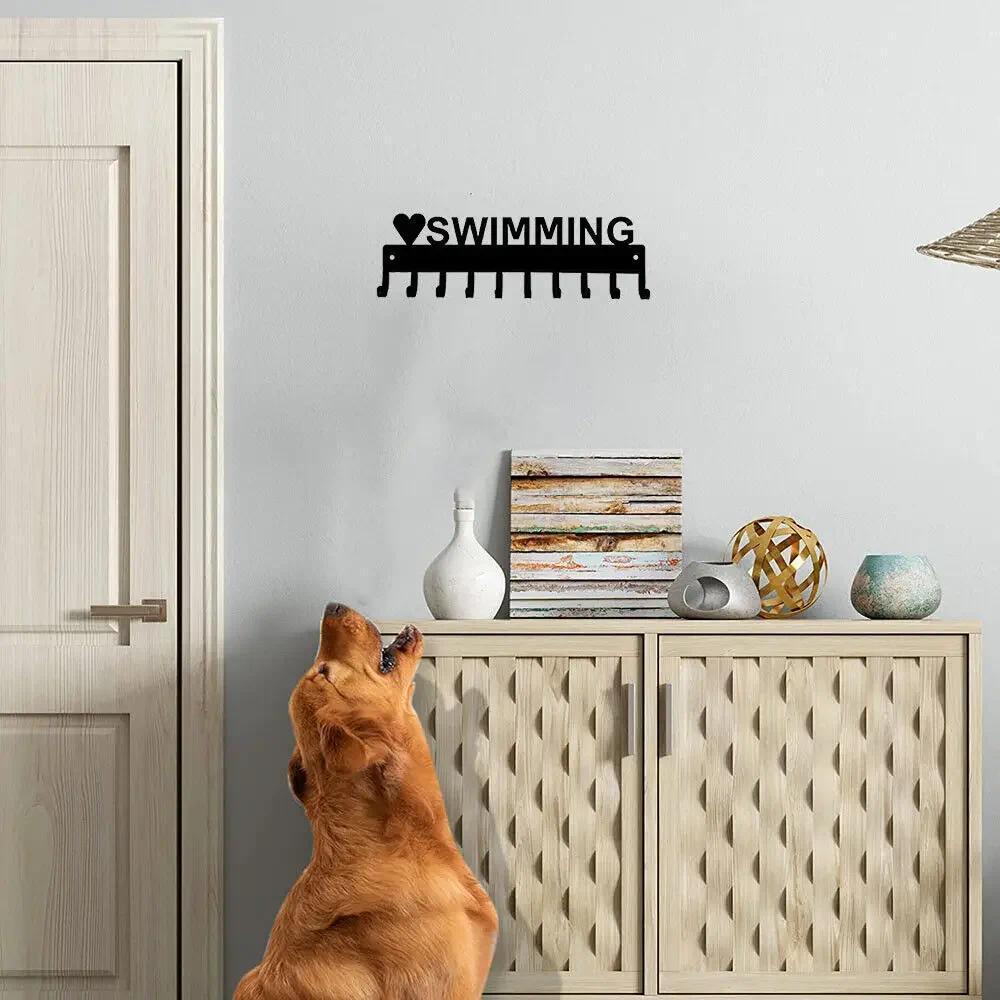 HELLOYOUNG ชั้นวางเหรียญ จอแสดงผลติดผนัง 10 ตะขอ Metal Wall Art Organizer f