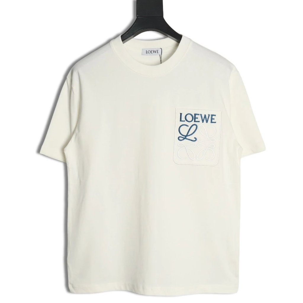 Loewe Loewe Pocket Logo เสื้อยืดแขนสั้นปักลาย