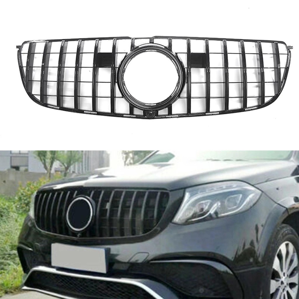 ตะแกรงย่างด้านหน้าสําหรับ Mercedes-Benz GLS-Class X166 2016-2018 GLS450 GLS350d GT R สไตล์สีดํา/เงิน