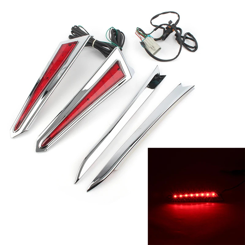 QY รถจักรยานยนต์ SABER ฟัน Saddlebag สีแดงเบรค Accent ไฟ LED สําหรับ Victory Cross Country Tour 106 