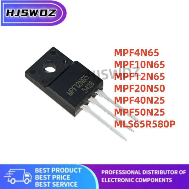 10pcs TO-220F MPF12N65 MPF50N25 MPF20N50 MLS65R580P MPF10N65 MPF4N65 MPF40N25 MOS หลอด mos ชิป ic JW