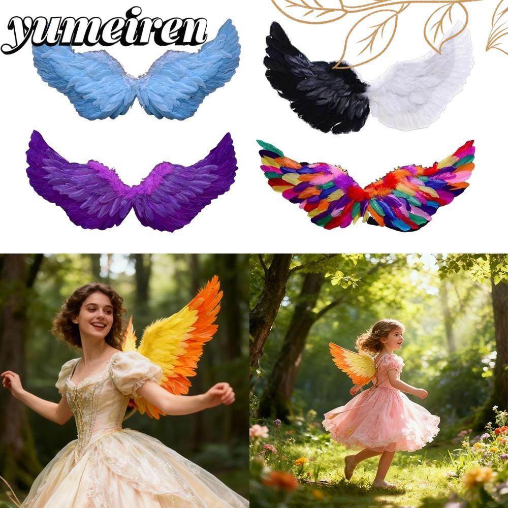 YUMEIREN ปีกนางฟ้า, แต่งตัว DIY Props Angel Wings, สายรัดยางยืด Princess Angel Wing Cicada Wing สําห