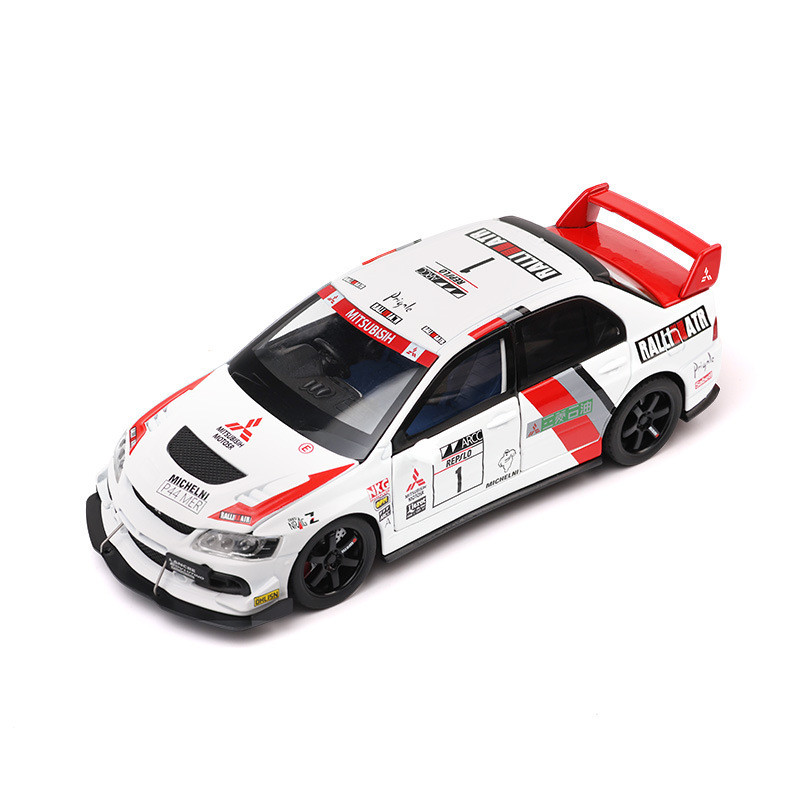 [โมเดลรถ] 1: 32 Mitsubishi EVO โมเดลรถโลหะผสมดึงกลับเอฟเฟกต์เสียงแสงจําลอง EVO Series ตกแต่งสะสมเด็ก