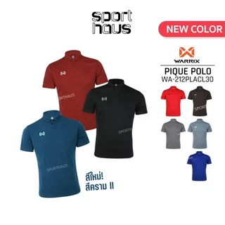 WARRIX รุ่น PIQUE (WA-212PLACL30) เสื้อโปโล วอริกซ์ คอปก ใส่สบาย ไม่มีกระเป๋า ไม่ต้องรีด น้ำเงิน แดง