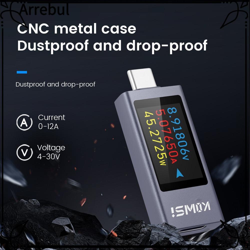 AREBUL Current และแรงดันไฟฟ้า, DC 4-30V 0-12A KWS-2303C Power Meter Tester, PD แบตเตอรี่ความจุ Type-