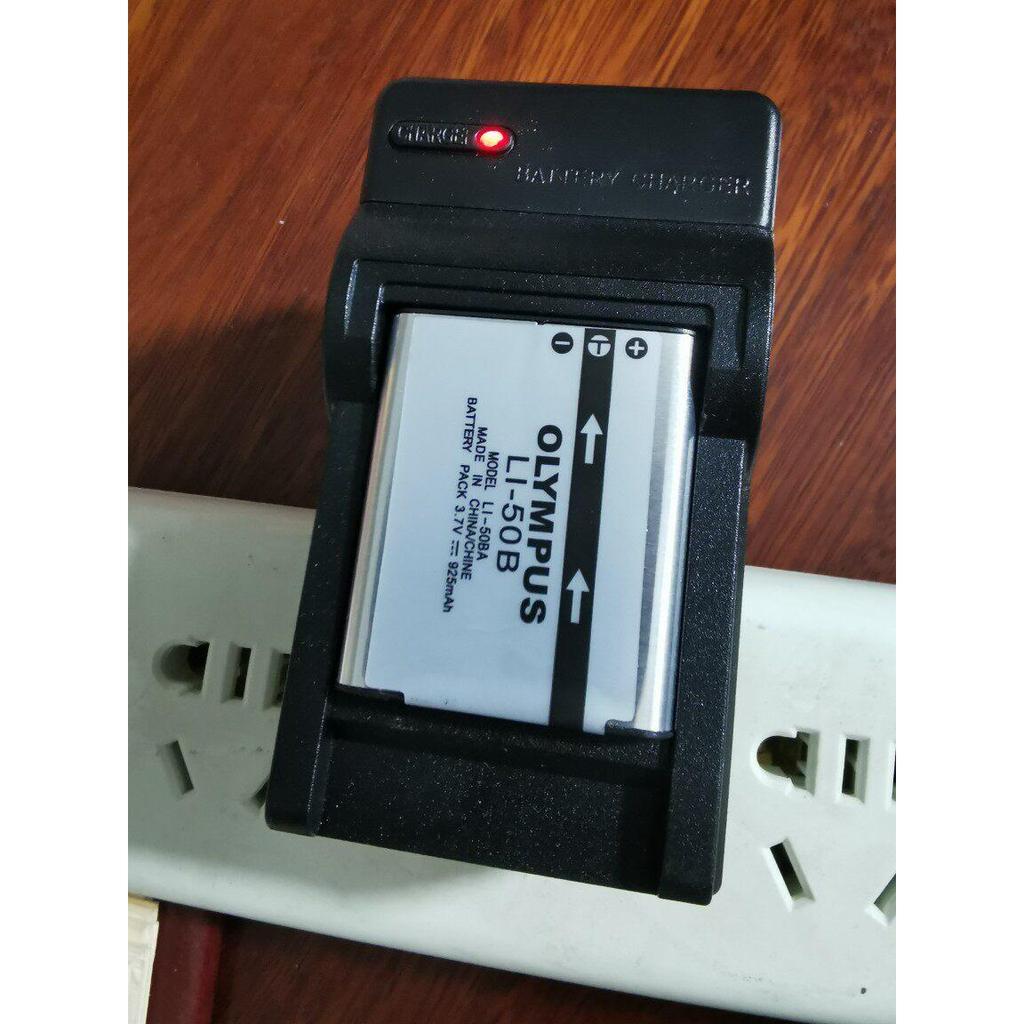 เครื่องชาร์จ+แบตเตอรี่ เหมาะสําหรับกล้องดิจิตอล Olympus VR-350 VR-360 VH-410 VH-510