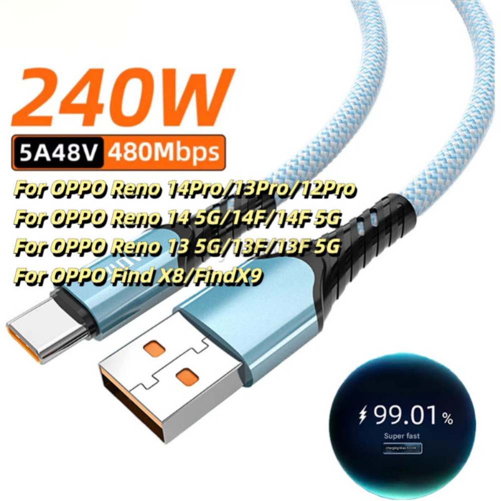 240W 10A Fast Charge USB C สําหรับ OPPO Reno 115F14F 14F OPPO A5 A5i A6Pro 5G A6X โทรศัพท์ USB ประเภ