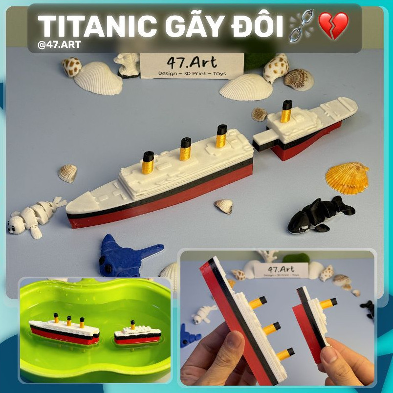 Titanic Cruise Ship Broken / Split IN Half / Broken [Mhv - 3D PRINTED] โมเดลเรือ โรมิโอ และจูลีต
