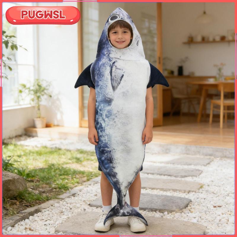 [pugwsl] เด็กปลาคอสเพลย์เครื่องแต่งกาย Creative Photo Prop อุปกรณ์เสริมฮาโลวีนเครื่องแต่งกายชุดปลา Dressing up สําหรับเทศกาลวันเกิด Carnival