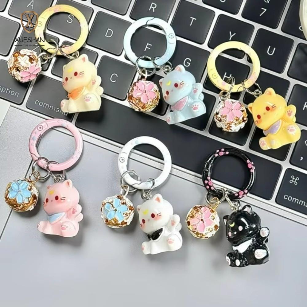 ซูเอซาน หวานพวงกุญแจ,เรซิ่น5เซนติเมตรแมวพวงกุญแจ,น่ารักที่มีสีสันระฆัง โอ-รูปการ์ตูนออกแบบน่ารักกระเป๋าจี้กระเป๋าอุปกรณ์เสริ