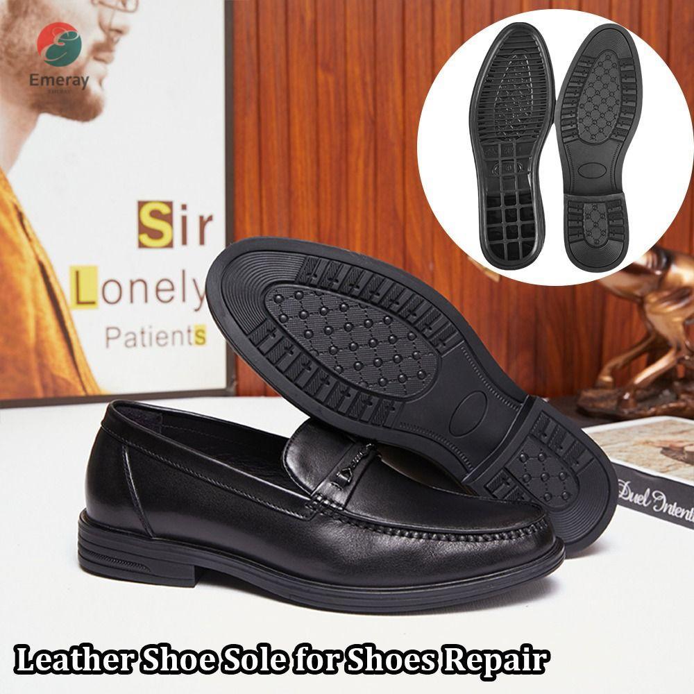EMERAY พื้นรองเท้าหนัง, ยาง DIY Shoe Sole Replacement, หนังทนต่อการสึกหรอ Compatible Non-Slip Shoe Outsole สติกเกอร์การประยุกต์ใช้อุปกรณ์เสริมรองเท้า