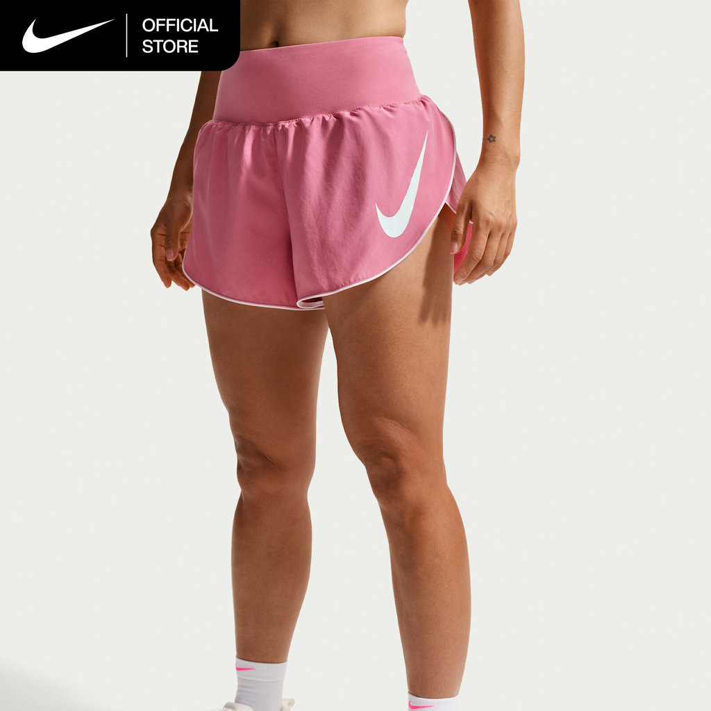 Nike Dri-FIT Women's Tempo Flow Swoosh Mid-Rise Brief-Lined Running Shorts - Peony [IF1474-641]