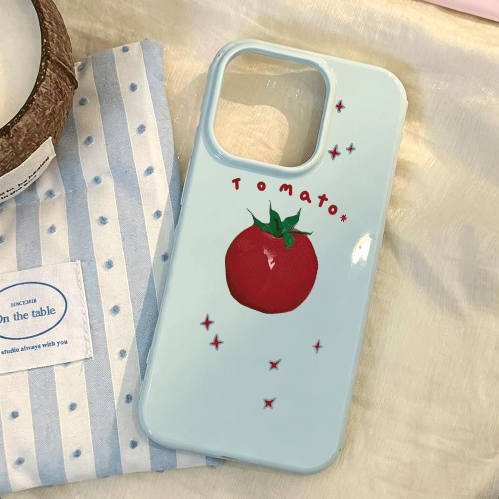 Red Tomato Star สําหรับ iPhone 17pro iPhone 16/15/14pro Jelly Case