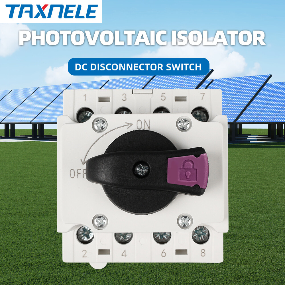 PV DC Solar Isolator สวิทช์ 1200V 32A 2P Din Rail ติดตั้งหมุนจับ Disconnector สําหรับพลังงานแสงอาทิตย์โซลาร์เซลล์