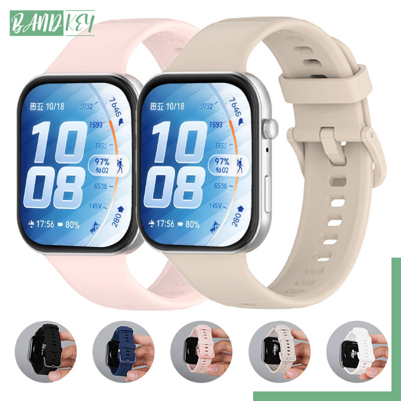 สายรัดกีฬาซิลิโคน for Huawei Watch Fit 5 4 3 /5 Pro /4 Pro อุปกรณ์เสริมยางปรับได้และระบายอากาศ for Huawei Watch Fit 3