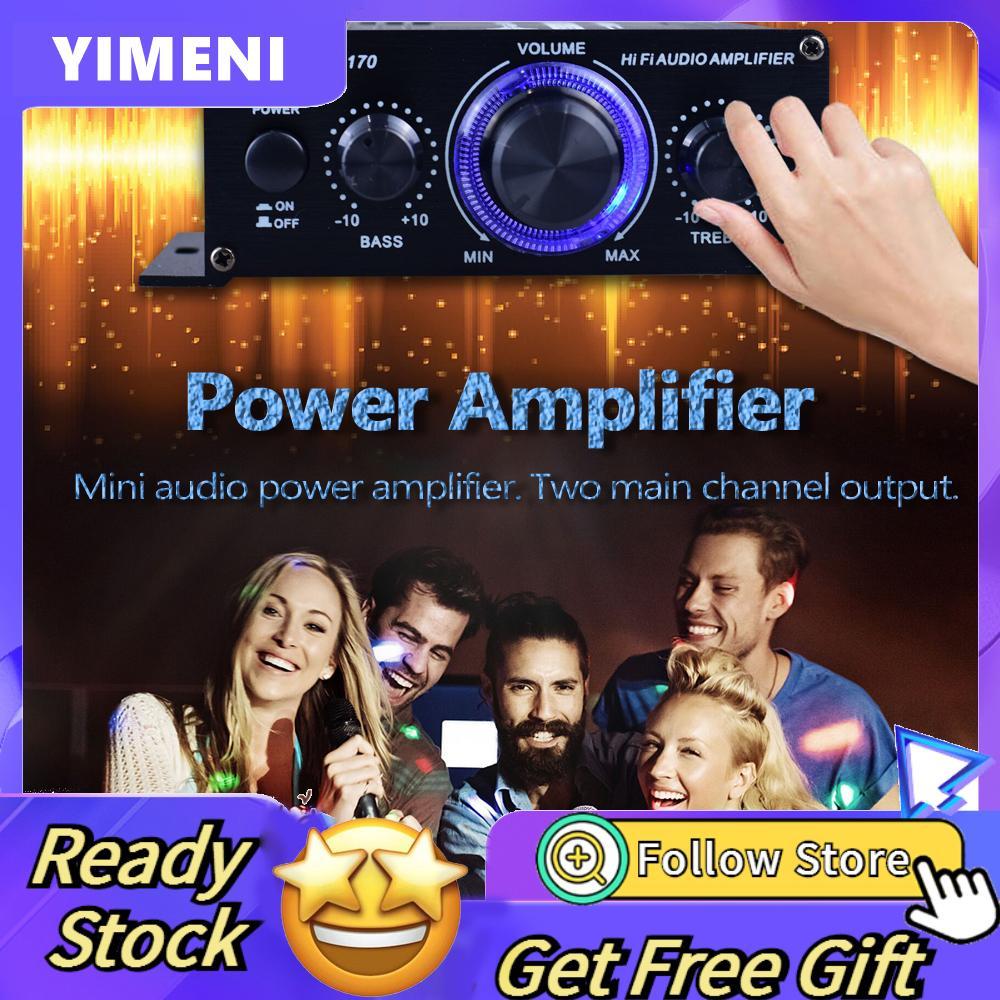 Yimeni-th AK170 เครื่องขยายเสียงพลังเสียงขนาดเล็กแบบพกพาลำโพงเสียงแอมป์สำหรับรถยนต์และบ้าน