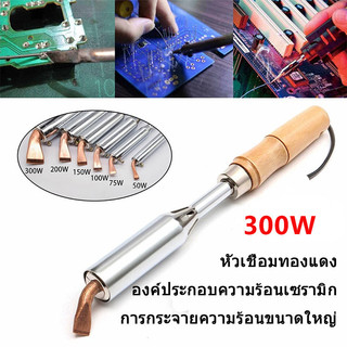 300W 220V เครื่องเชื่อมเหล็กด้วยปลายทองเหลืองหัวแร้ง หัวแร้งบัดกรี หัวแร้ง บัดกรี กำลังไฟ