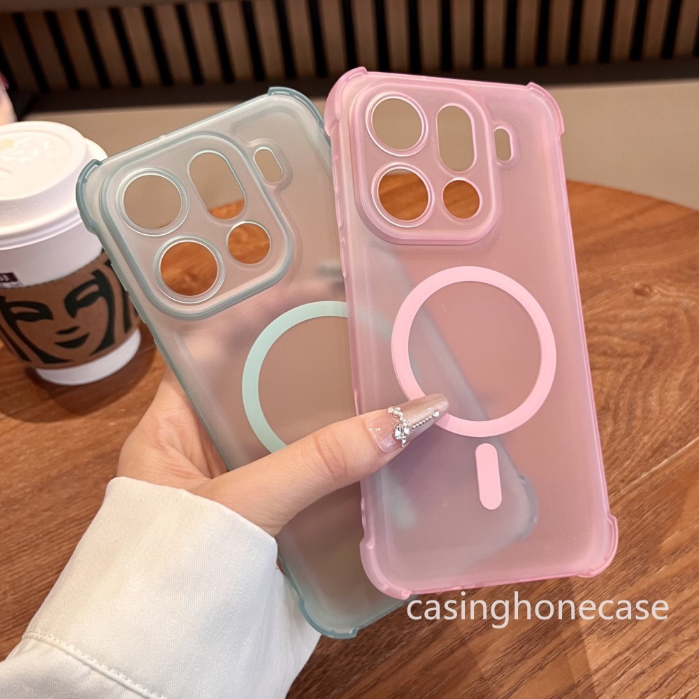 เคสโทรศัพท์สําหรับOPPOค้นหาX9 X9Pro 4G 5G 2026 ปลอกMatte Clearปกหลังอะคริลิคใสกันกระแทกผิวนุ่มรู้สึกTPUขอบที่มองไม่เห็นAirกระเป๋ารองรับMagnetici