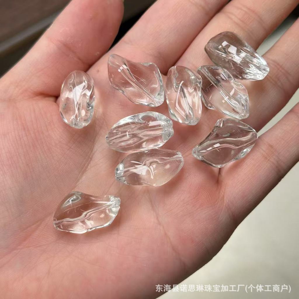 ความดันคริสตัลสีขาวประกอบปุ่มบาร์เรลลูกปัดวุ้นถั่วสร้อยข้อมือรูปทรงพิเศษสร้อยข้อมือสร้อยคอทําเองอุปกรณ์เครื่องประดับจับคู่ 8อืม
