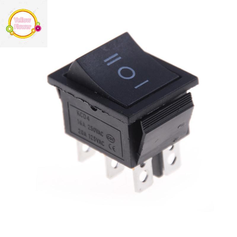 YellowFlower 1PCS KCD4 Roer สวิทช์ DPDT ON/OFF/ON 6 PIN 16A/250VAC 20A/125VAC TH