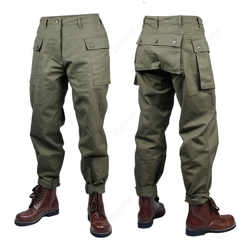 ZWJPW/American HBT USMC P44 กางเกงลําลอง Retro เครื่องมือหลวม Vint Replica