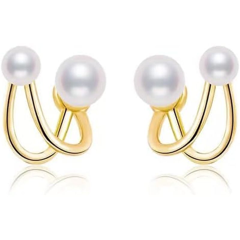 Stud Earrings For Women Dainty,Gold Ball Cute Studs Earings,Silver Ziron Pearl Studs Boho Stud Dangl