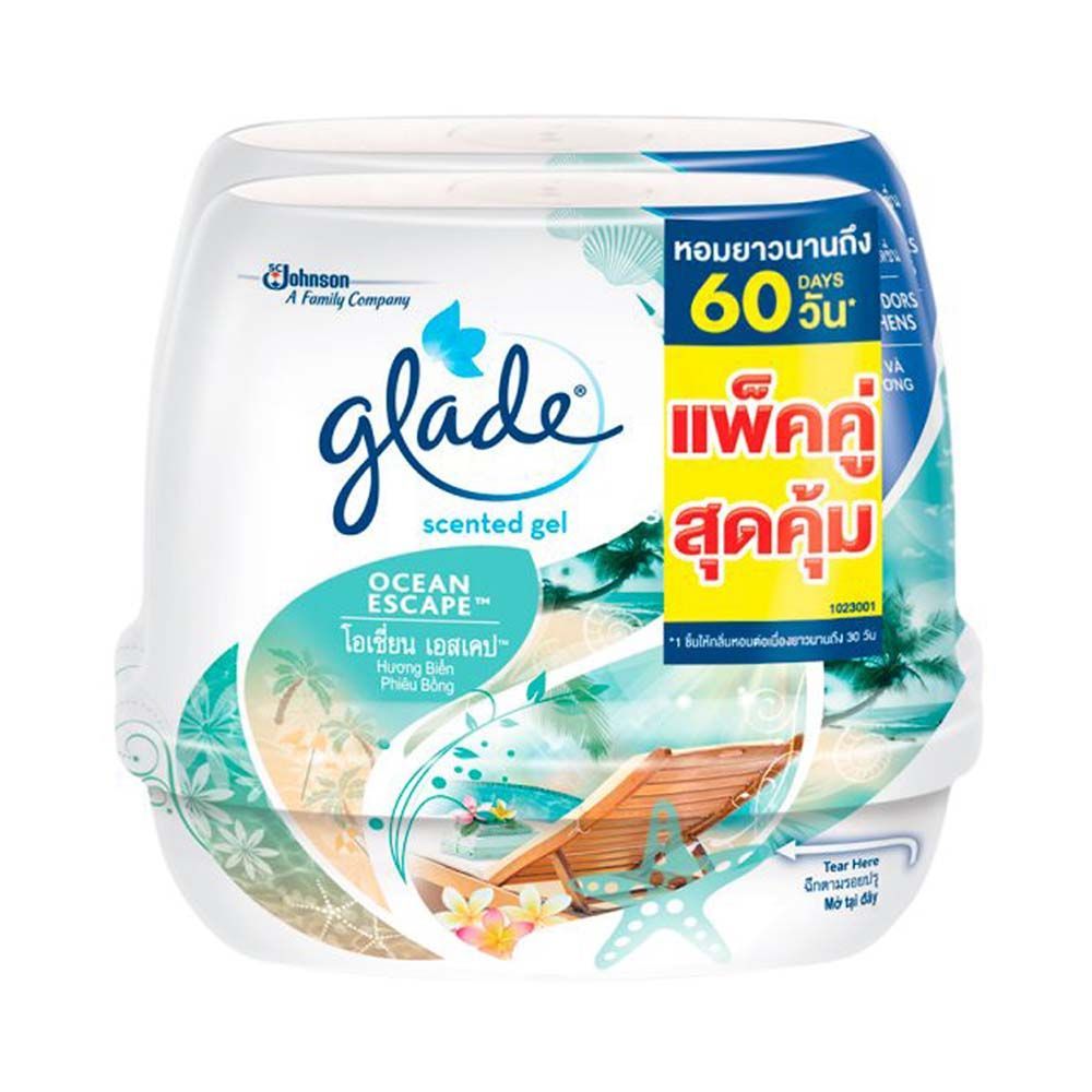 [สินค้าส่งด่วน]  เกลดเซ็นท์เต็ดเจล โอเชี่ยนเอสเคป 180กX2 GLADE SCENTED GEL OCEAN ESCAPE 180GX2