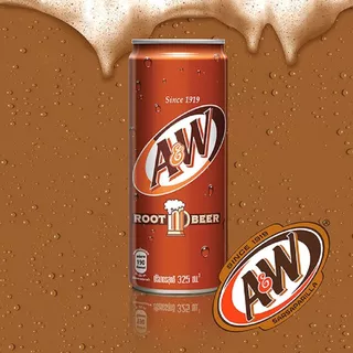 [สินค้าส่งด่วน] เอแอนด์ดับบลิว รูทเบียร์กระป๋อง 325มล.X6 A+W ROOT BEER 325ML.X6