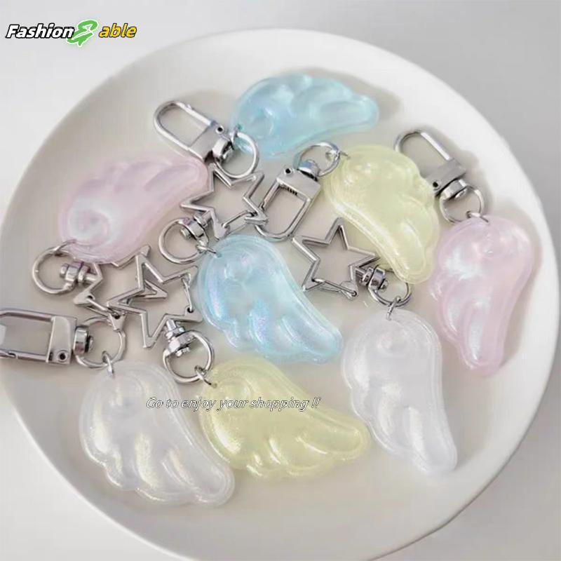 Fashion.shop03 1 ชิ้นผู้หญิง Bapa ตกแต่งเกาหลี Ins Angel Wing พวงกุญแจ Y2K ญี่ปุ่น Magical Girl Star