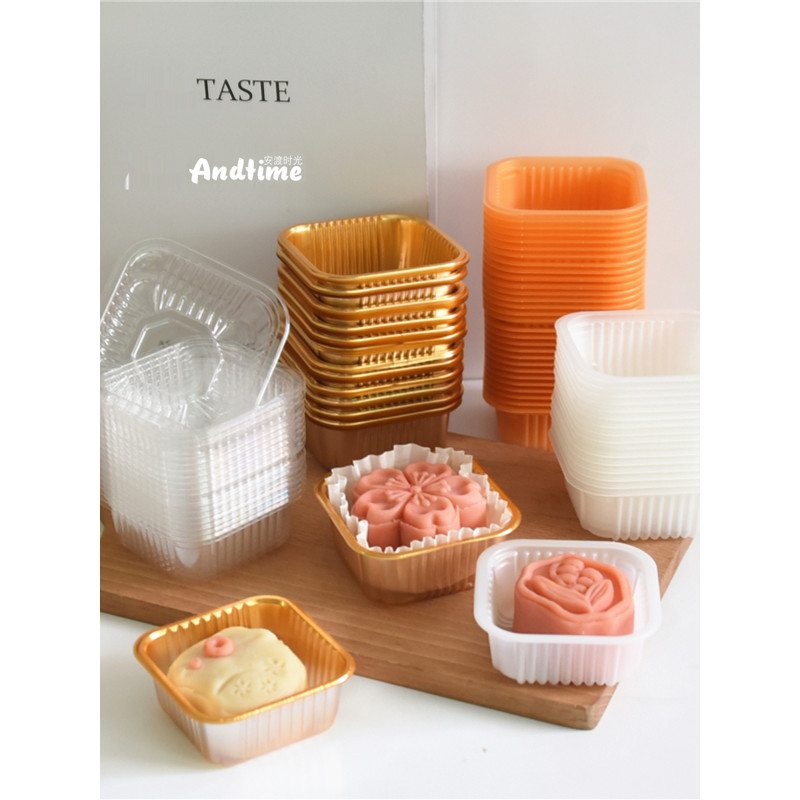 100 หนา 50g 75g 80g 100g Toqing Group ถาดไข่แดงกรอบถาดน้ําแข็งผิวกลางฤดูใบไม้ร่วง Mooncake pp ถาด