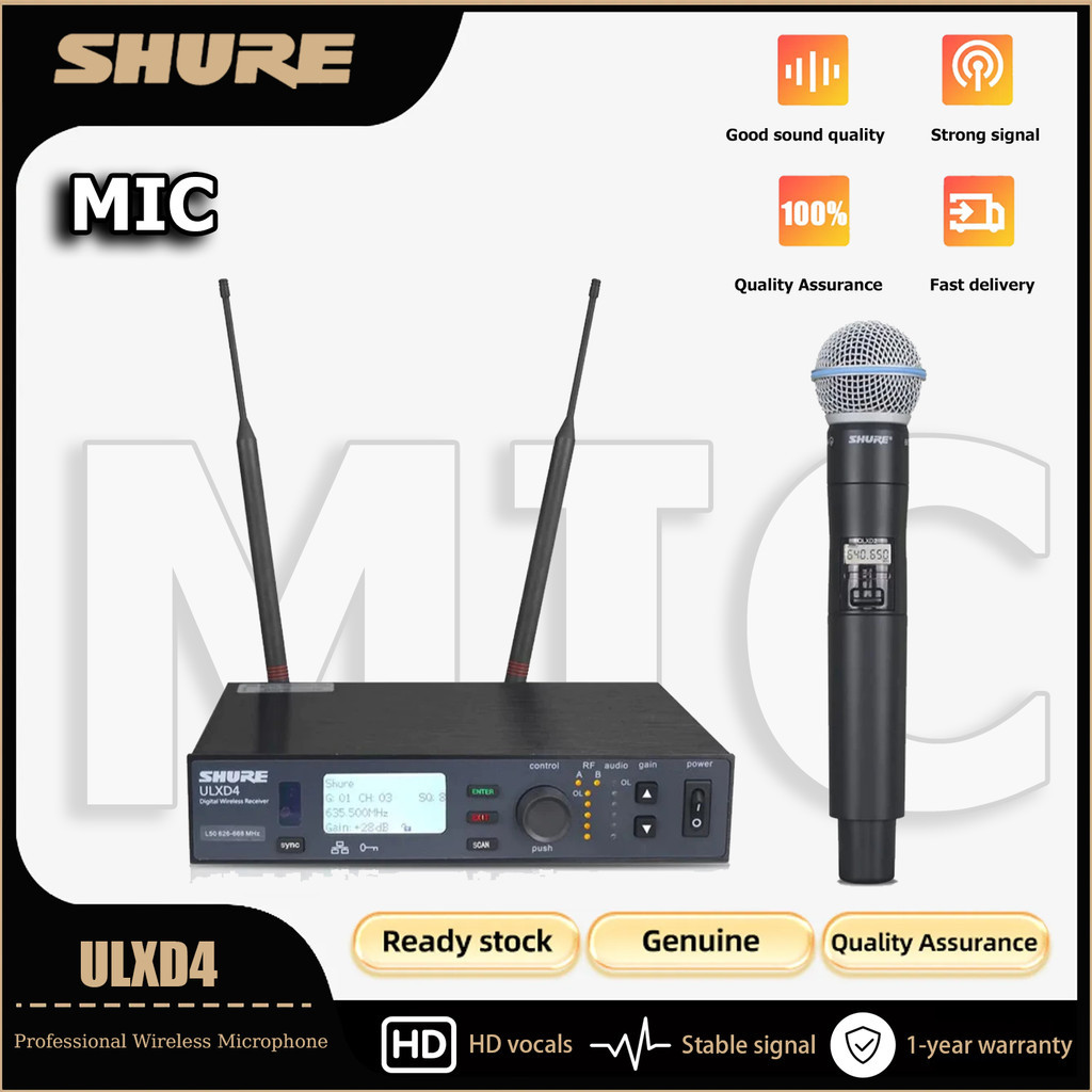 Shure ULXD4 / BETA58A ไมโครโฟนร้องเพลงสด เหมาะสําหรับการแสดงบนเวที