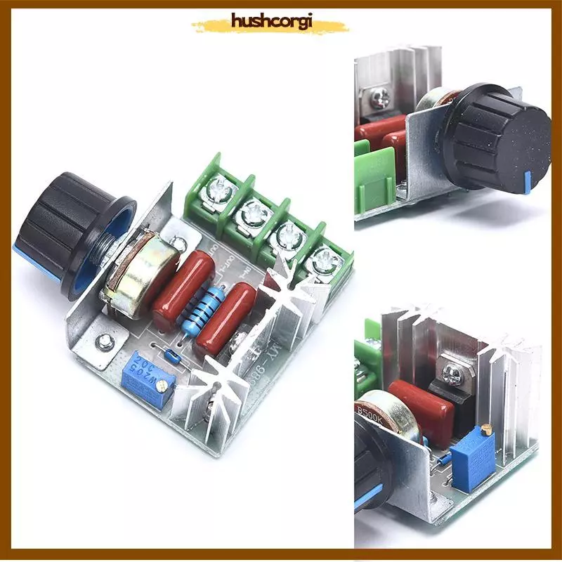 [hushcorgi] หรี่ไฟ 220V 2000W ตัวควบคุมความเร็ว สวิตช์หรี่ไฟ เครื่องปรับแรงดันไฟฟ้าอิเล็กทรอนิกส์ สต็อกใหม่