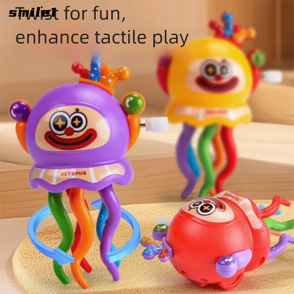 SMILE Dancing Octopus Toy, Magic Clown Shape Auto-Dance Octopus ของเล่น,น่ารัก Clockwork การหลีกเลี่