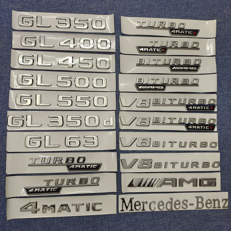เหมาะสําหรับ Mercedes-Benz GL350 GL450 GL500 GL550 GL63 4matic โลโก้รถโลโก้คําโลโก้ด้านหลังโลโก้หาง