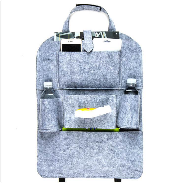 Felt Car Seat Storage Bag Seat Back Bag Water Cup Holder Inner Car Back Hanging Bag Car Storage Bag 