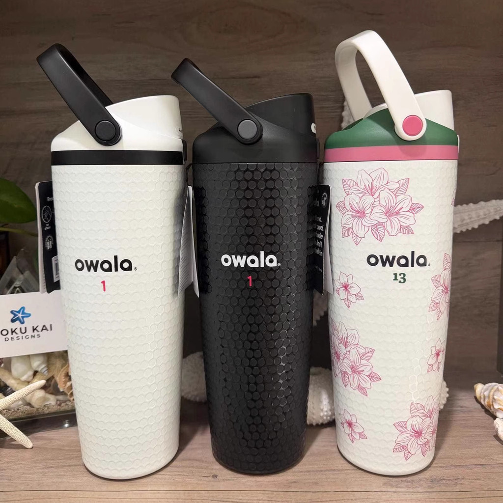 แก้วเก็บความเย็น รุ่นเดียวกัน Owala 30oz สแตนเลส 304 มีหลอดดื่ม มีหูจับ กันรั่ว ฉนวนสูญญากาศ 24ชั่วโมง พร้อมสต็อก