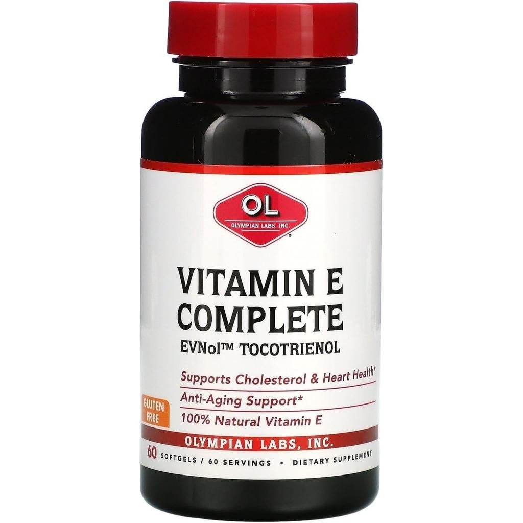 Olympian Labs Vitamin E Complete Tocomin, 200IU 60 Softgels, Fight Free Radicals, รองรับสมอง, ผิวและ