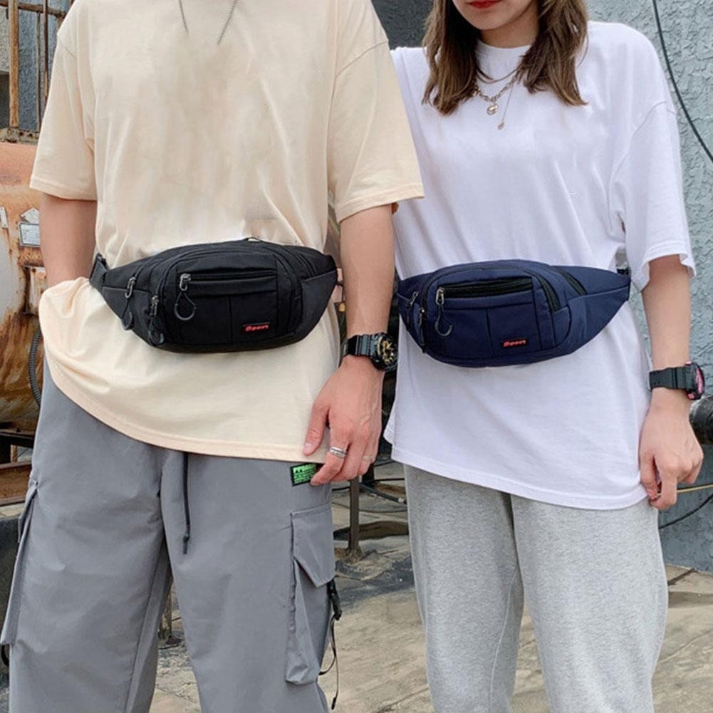 LIMERENCE Unisex Belt Bag Fashion Waterproof Belt Bag Korean Fashion Shoulder Belt Sports Bag Cross 